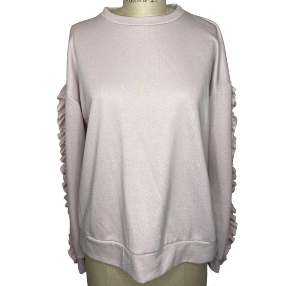 Trouvé pink ruffle sleeve sweatshirt - Picture 2 of 7